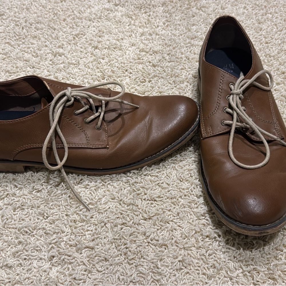 Men's Brown Leather Lace-Up Shoes